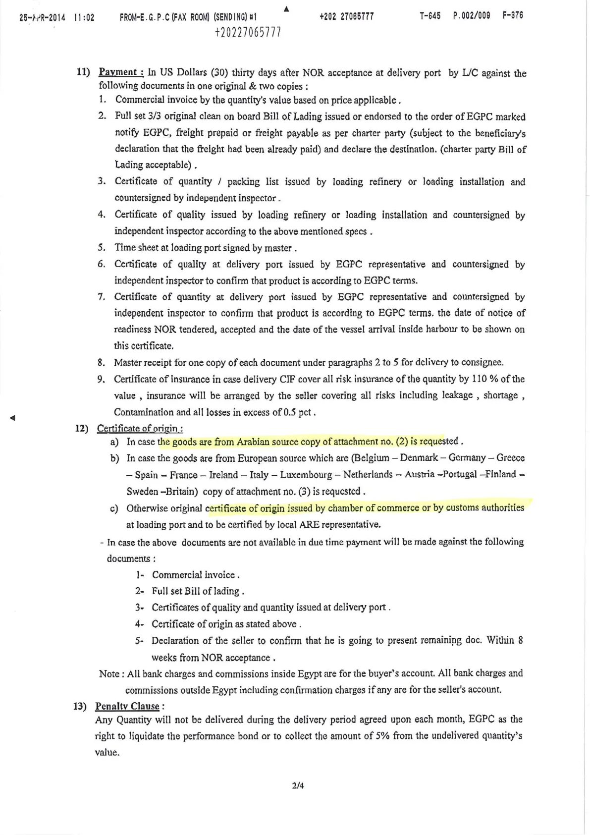Redacted actual EGPC tender page 2