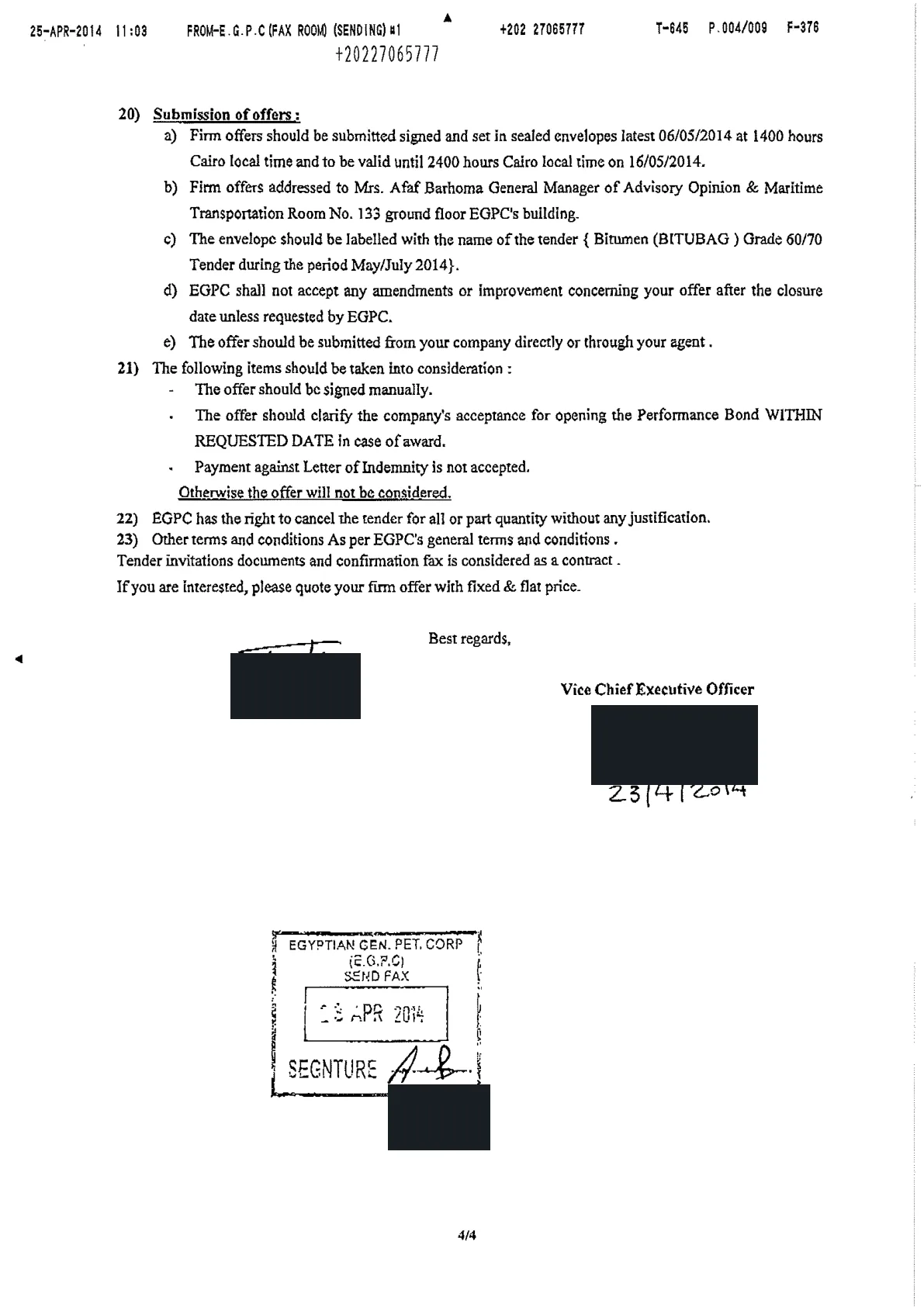 Redacted actual EGPC tender page 4